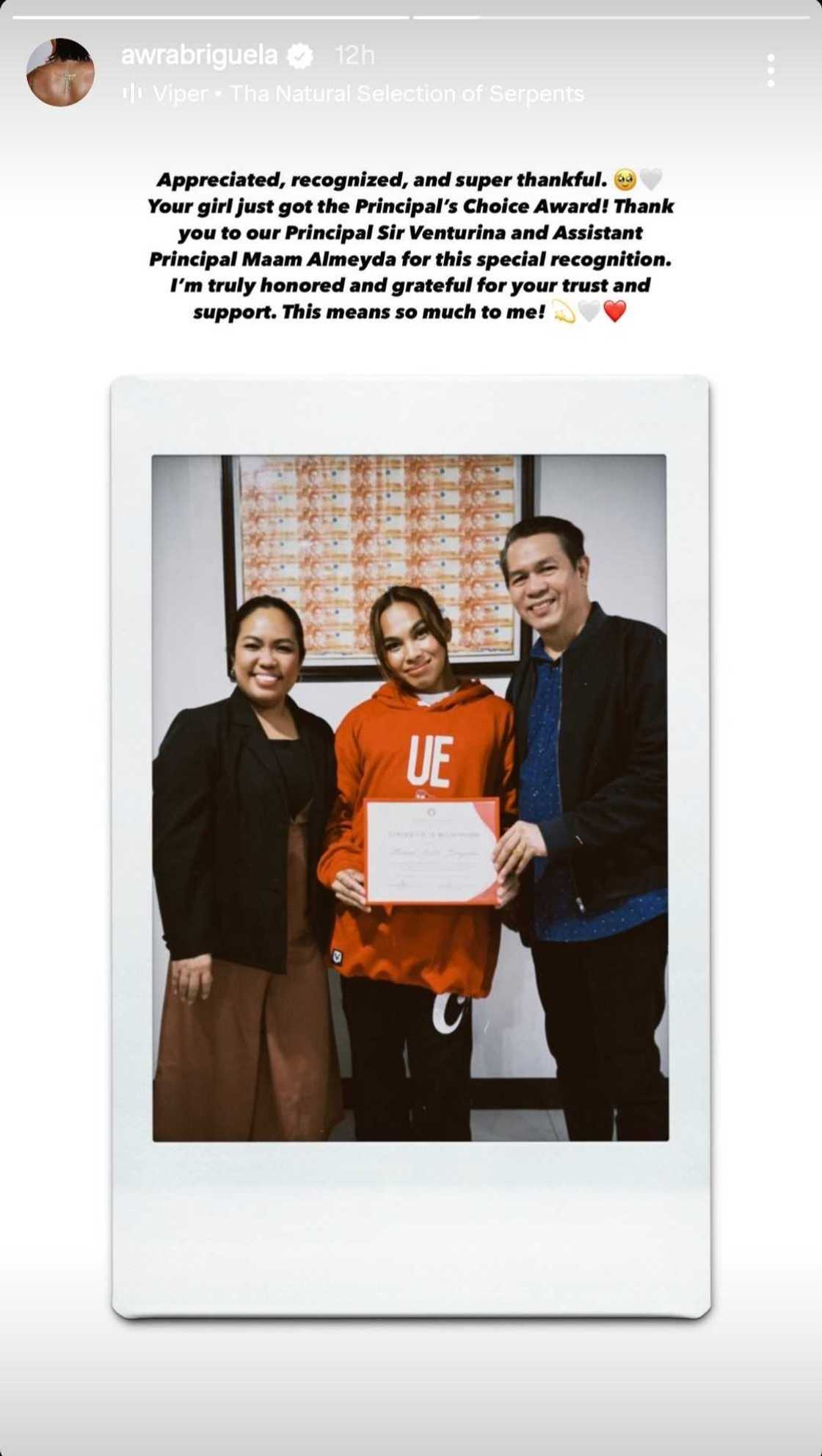 Awra Briguela on receiving the Principal's Choice Award: "This means so much to me"