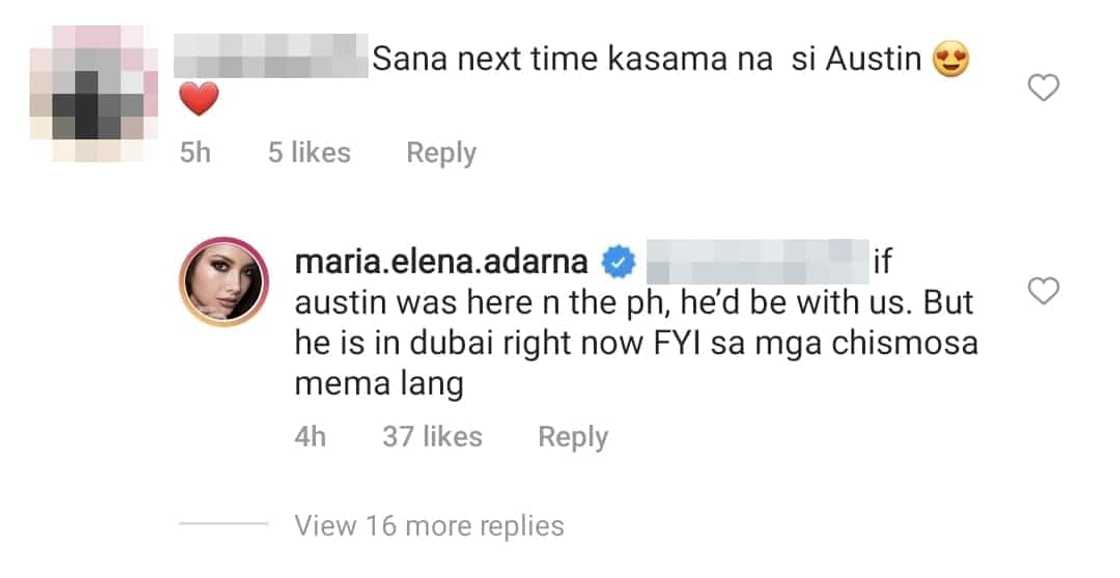 Ellen Adarna, nilinaw na nasa Dubai si Austin Ramsay kaya hindi nila kasama sa bakasyon