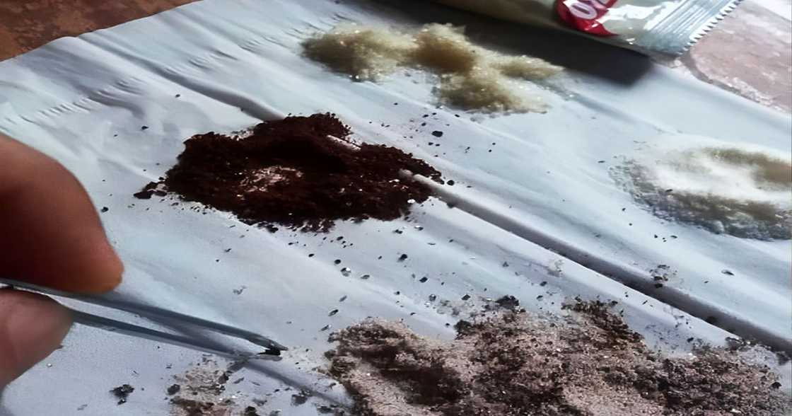 Babaeng sobrang bored, nilibang sarili sa pamamagitan ng paghiwalay sa mga sangkap ng 3-in-1 coffee Babaeng sobrang bored, nilibang sarili sa pamamagitan ng paghiwalay sa mga sangkap ng 3-in-1 coffee