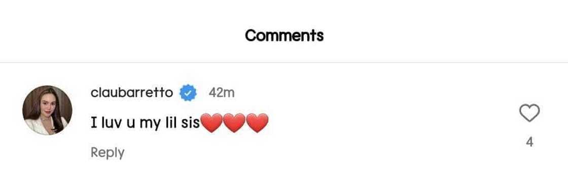 Claudine Barretto positively reacts to Andi Eigenmann's summer post Claudine Barretto positively reacts to Andi Eigenmann's summer post