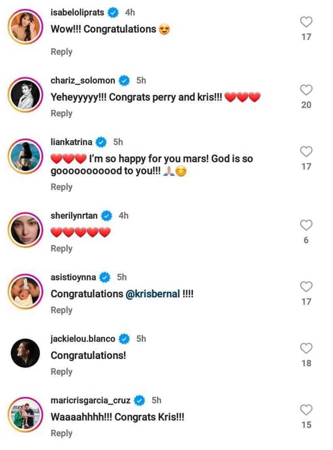 Celebrities react to Kris Bernal's pregnancy announcement: “Congratulations” Celebrities react to Kris Bernal's pregnancy announcement: “Congratulations”