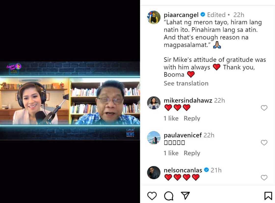 Interbyu ni Pia Arcanghel kay Mike Enriquez noong 2022, muling pinag-usapan: “Lahat ng meron tayo, hiram lang” Interbyu ni Pia Arcanghel kay Mike Enriquez noong 2022, muling pinag-usapan: “Lahat ng meron tayo, hiram lang”