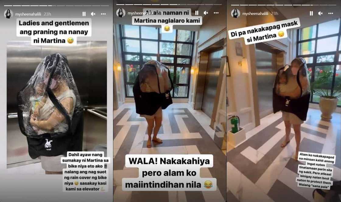 Sheena Halili, nagpaliwanag kung bakit nagsuot siya ng rain cover sa elevator Sheena Halili, nagpaliwanag kung bakit nagsuot siya ng rain cover sa elevator