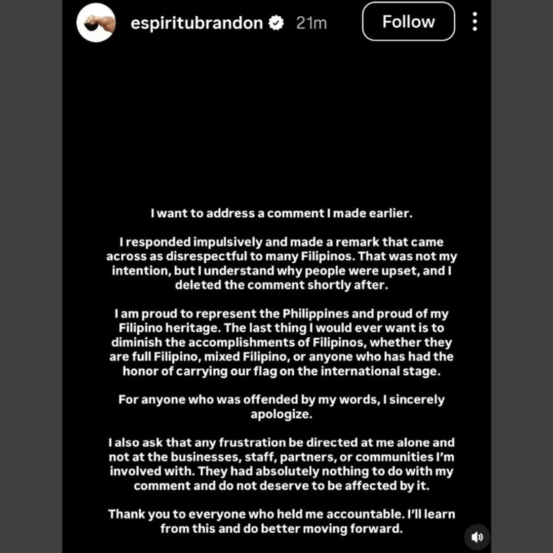 Brandon Espiritu, humingi ng tawad matapos umani ng matinding galit sa Pinoy netizens