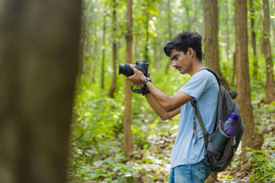 A freelance photographer A freelance photographer