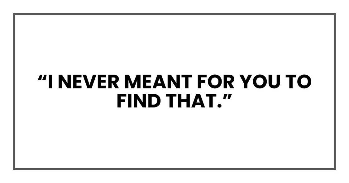 “I never meant for you to find that.”