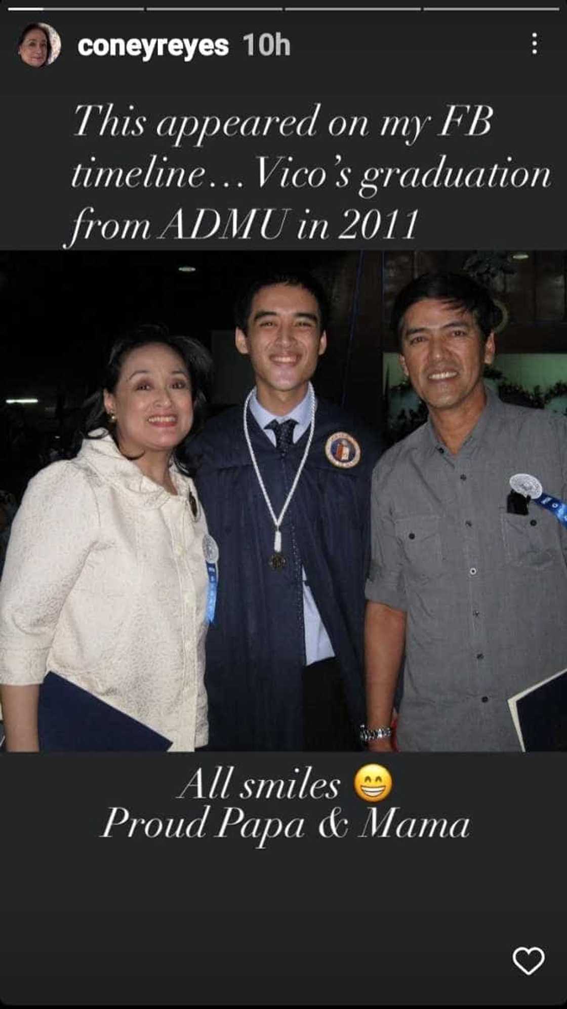 Coney Reyes shares heartwarming photo from Vico Sotto’s graduation in 2011 Coney Reyes shares heartwarming photo from Vico Sotto’s graduation in 2011