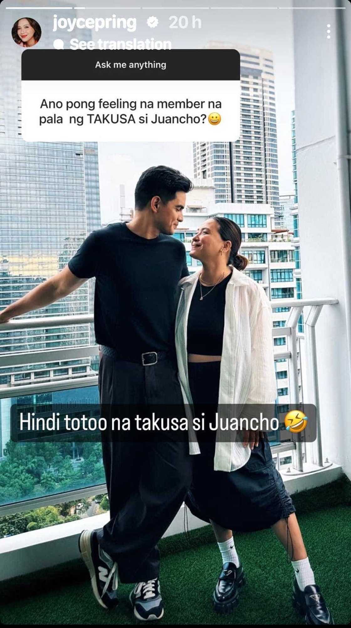 Joyce Pring nang tanungin kung anong feeling na ‘TAKUSA’ si Juancho Triviño: “Hindi totoo” Joyce Pring nang tanungin kung anong feeling na ‘TAKUSA’ si Juancho Triviño: “Hindi totoo”