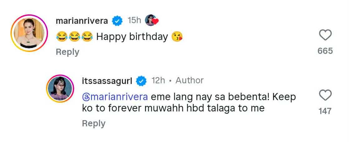 Marian comments on Sassa Girl appreciation post (Screenshot from Sassagirl@itssassagurl IG) Marian comments on Sassa Girl appreciation post (Screenshot from Sassagirl@itssassagurl IG)