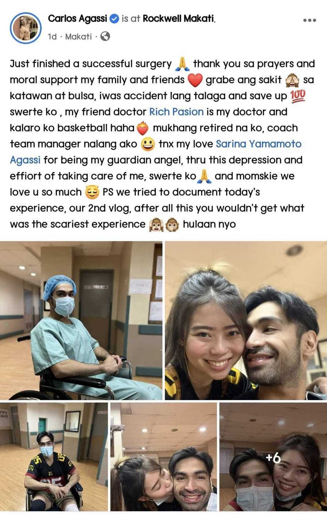 Carlos Agassi gives health update after knee surgery: "Mukhang retired na 'ko" Carlos Agassi gives health update after knee surgery: "Mukhang retired na 'ko"