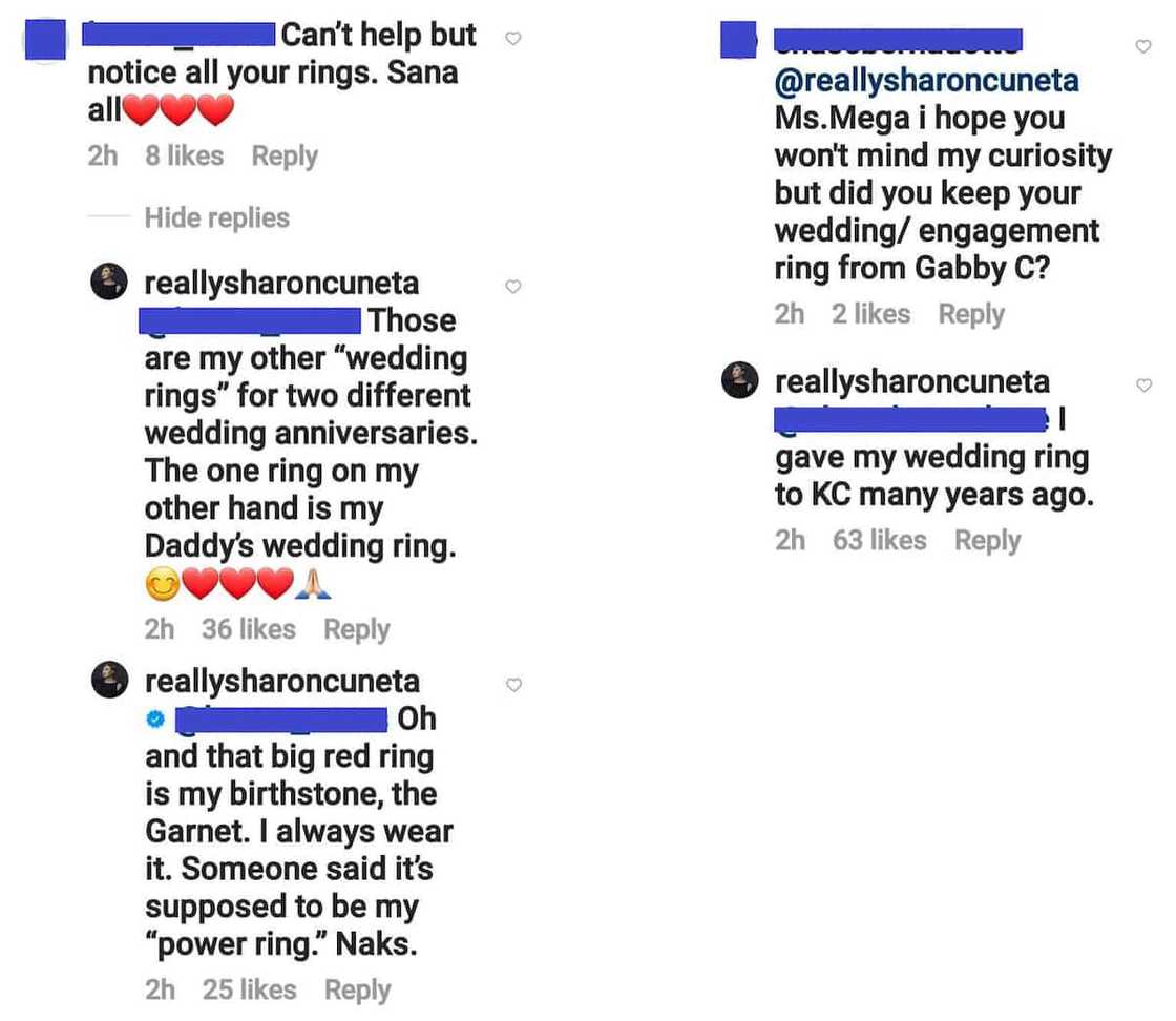 Sharon Cuneta, matapang na tinanong ng netizen tungkol sa wedding ring mula kay Gabby Concepcion Sharon Cuneta, matapang na tinanong ng netizen tungkol sa wedding ring mula kay Gabby Concepcion