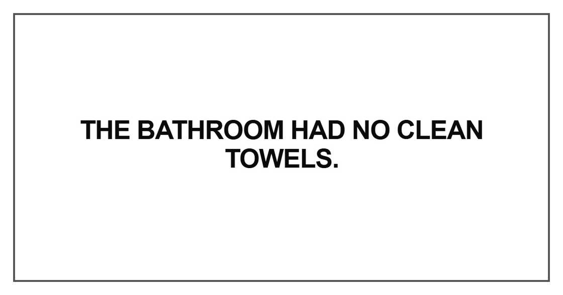 The bathroom had no clean towels
