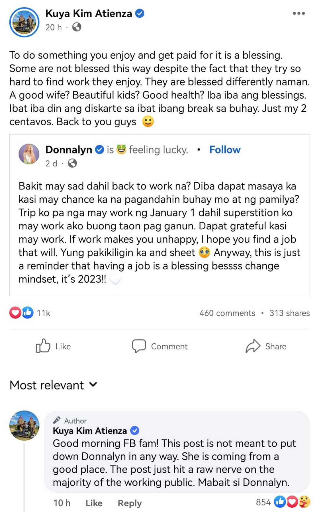 Kim Atienza, nag-react sa viral “back to work” post ni Donnalyn Bartolome: “Iba iba ang blessings” Kim Atienza, nag-react sa viral “back to work” post ni Donnalyn Bartolome: “Iba iba ang blessings”