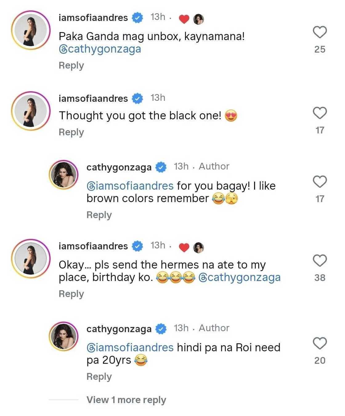 Palitan nina Sofia Andres at Alex Gonzaga ukol sa binili ng huli, kinaaliwan: "Birthday ko" Palitan nina Sofia Andres at Alex Gonzaga ukol sa binili ng huli, kinaaliwan: "Birthday ko"