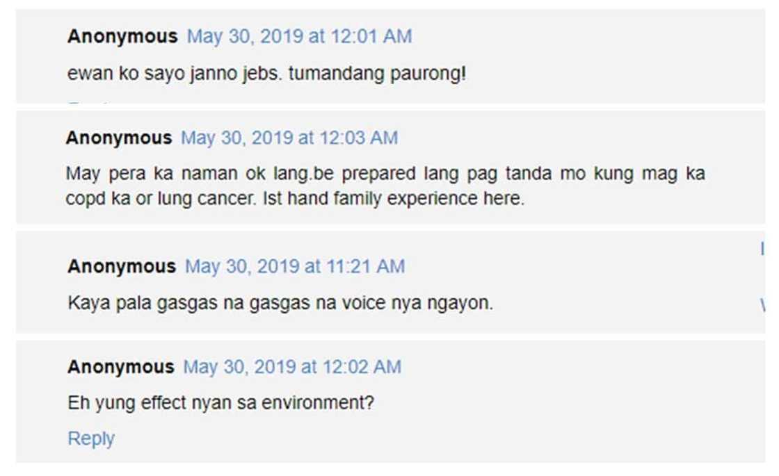 Janno Gibbs gets slammed by netizens over his statement about smoking Janno Gibbs gets slammed by netizens over his statement about smoking