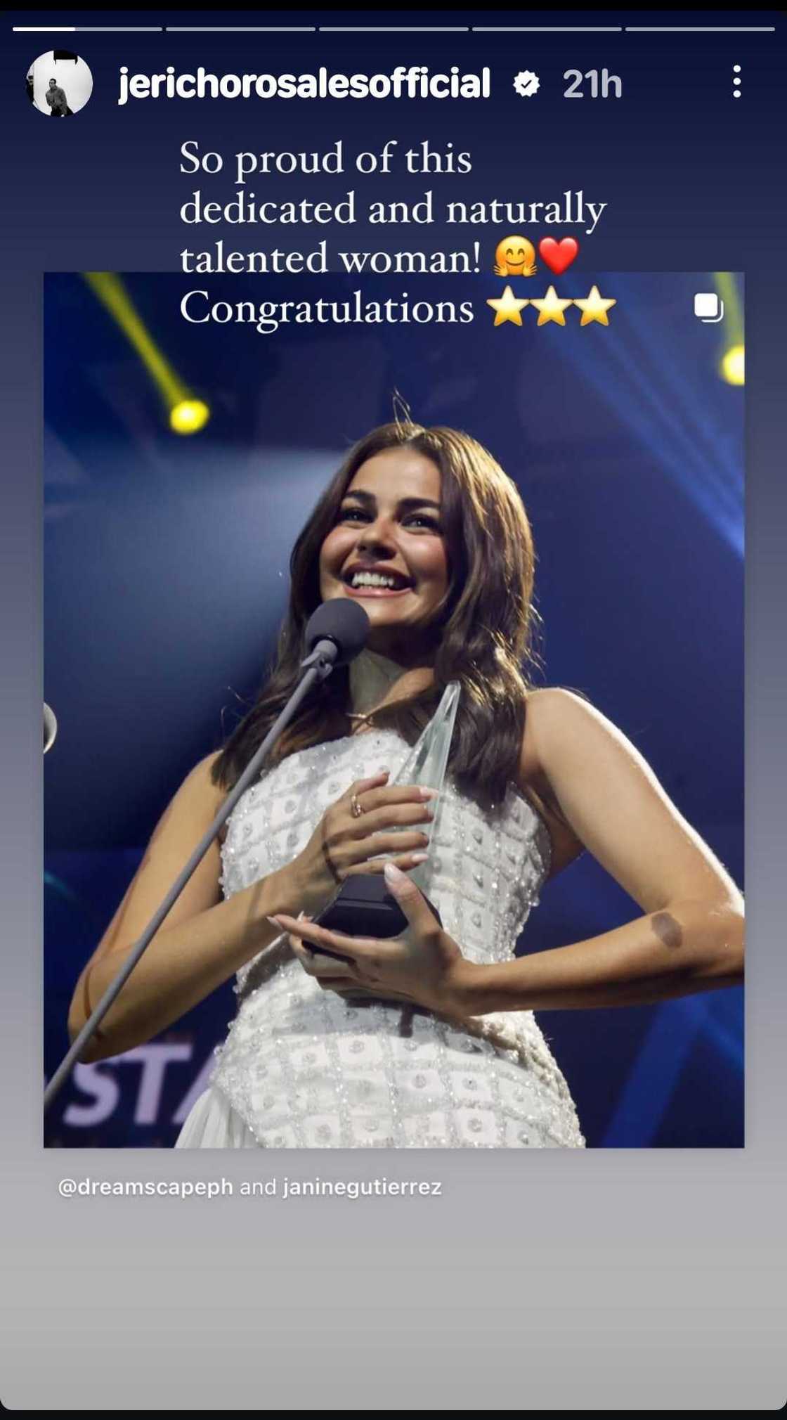 Jericho Rosales, nag-react sa award ni Janine Gutierrez sa PMPC Star Awards Jericho Rosales, nag-react sa award ni Janine Gutierrez sa PMPC Star Awards