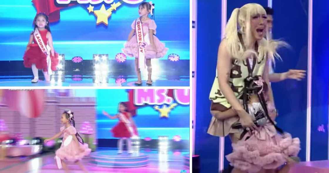 Mini Ms. U contestant na tumakbo at yumakap kay Vice Ganda kahit di pa tapos ang intro, kinagiliwan