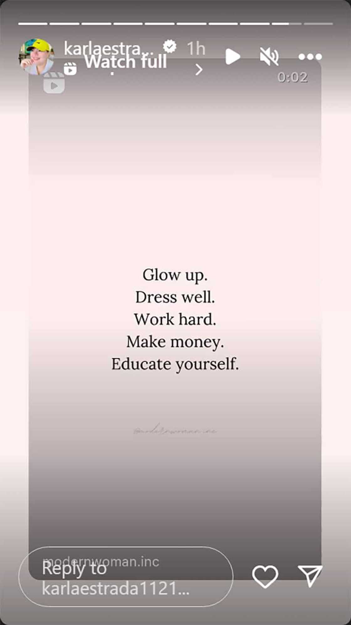 Karla Estrada, shinare isang hugot post sa socmed: “Work hard, make money, educate yourself” Karla Estrada, shinare isang hugot post sa socmed: “Work hard, make money, educate yourself”