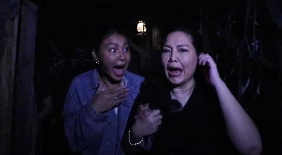 Nadine Lustre at Maricel Soriano, nagpalakasan ng tili sa kanilang horror house experience