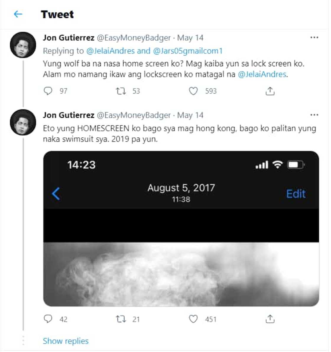 Jelai Andres at Jon Gutierrez nagsagutan muli sa social media