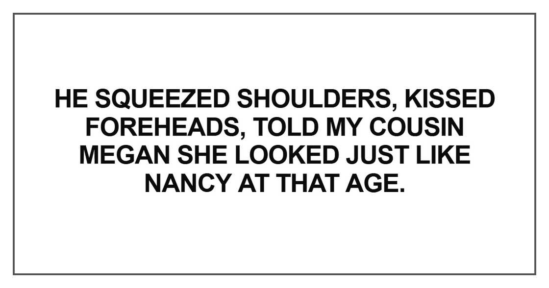 He squeezed shoulders, kissed foreheads