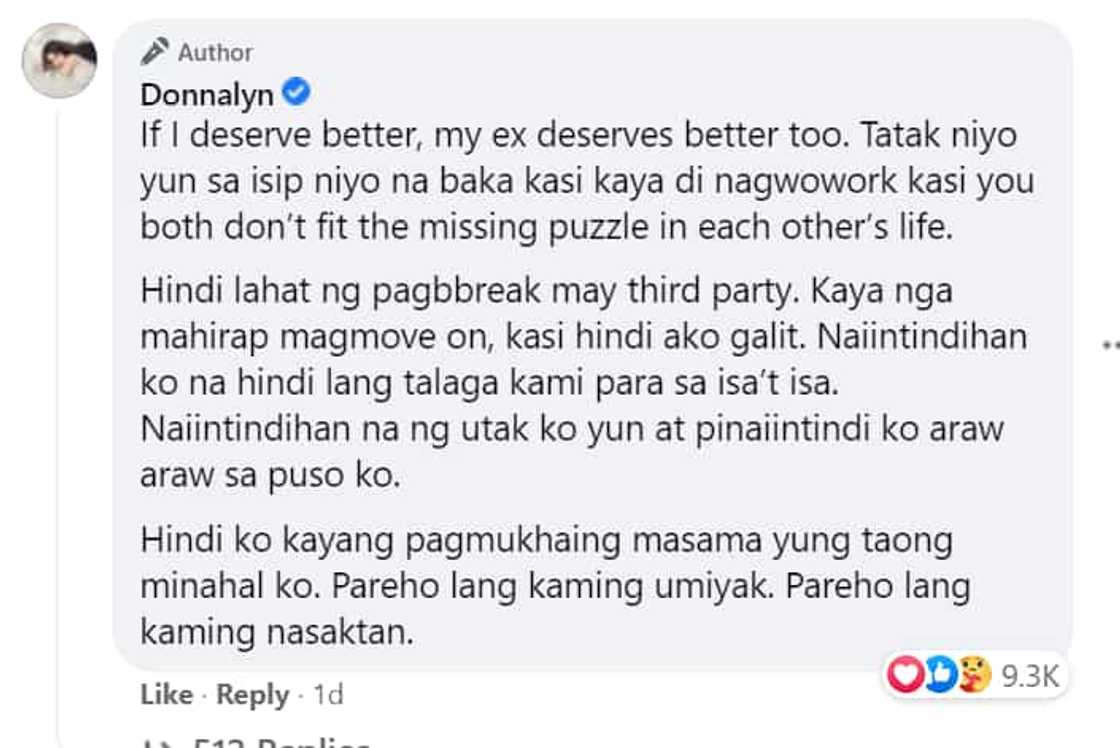 Donnalyn Bartolome, ibinahagi ang dahilan kung bakit hiyap mag-move on Donnalyn Bartolome, ibinahagi ang dahilan kung bakit hiyap mag-move on