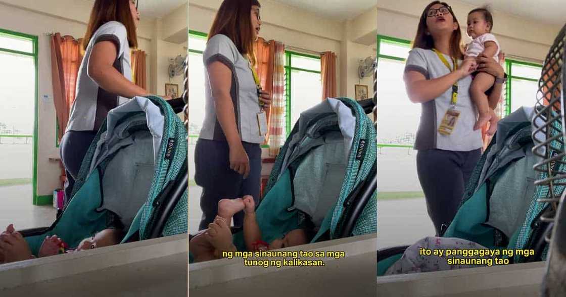 Titser, nagturo sa klase habang karga-karga ang baby; dedikasyon ni mam, hinangaan