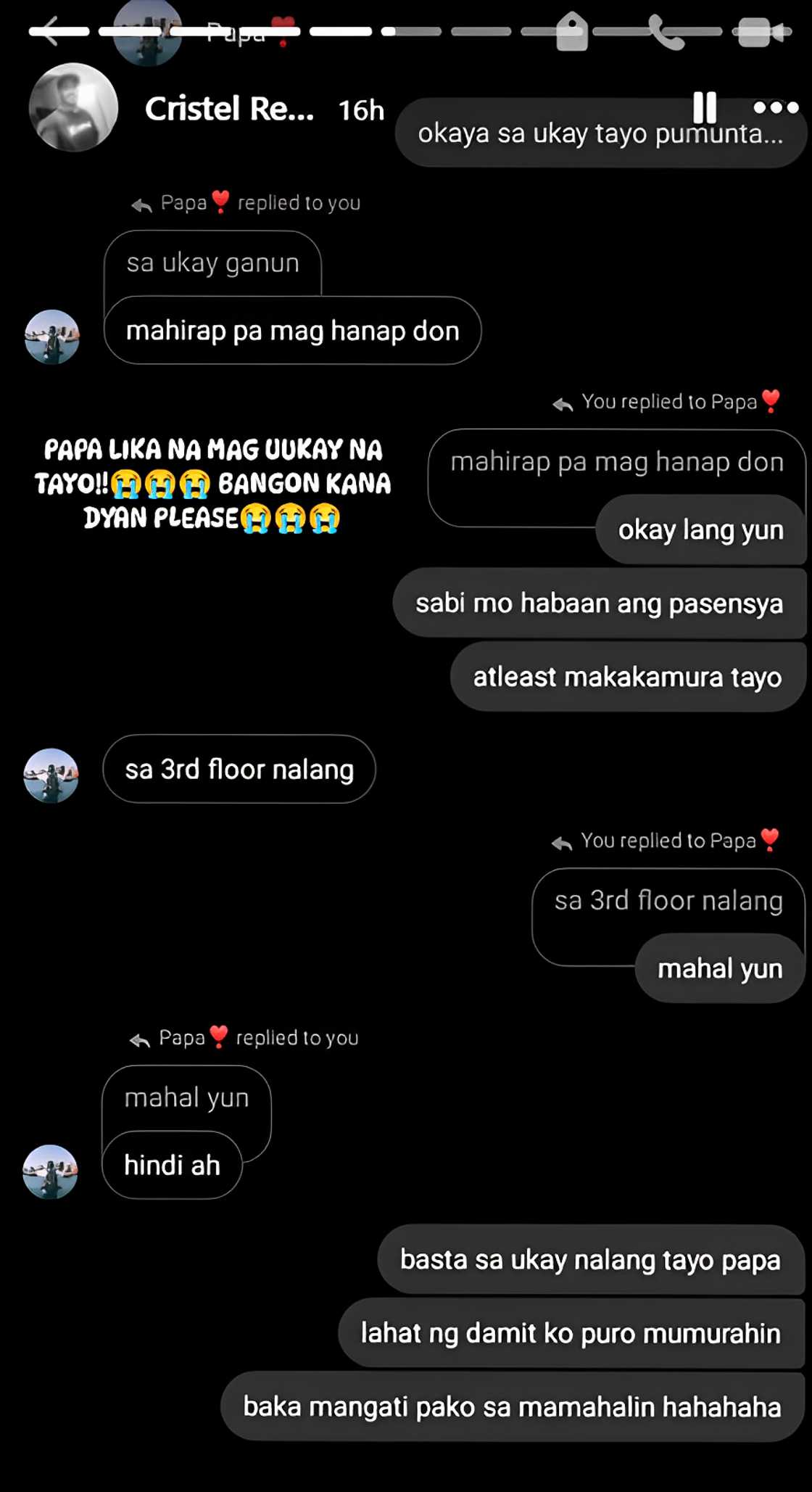Anak ng umano biktima ni John Wayne Sace, ipinakita huling convo nila ng ama Anak ng umano biktima ni John Wayne Sace, ipinakita huling convo nila ng ama