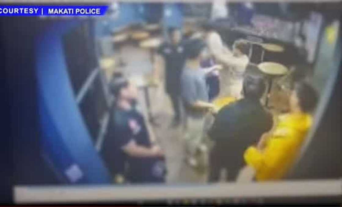 Photo: Screengrab from bar CCTV, courtesy Makati City Police Photo: Screengrab from bar CCTV, courtesy Makati City Police