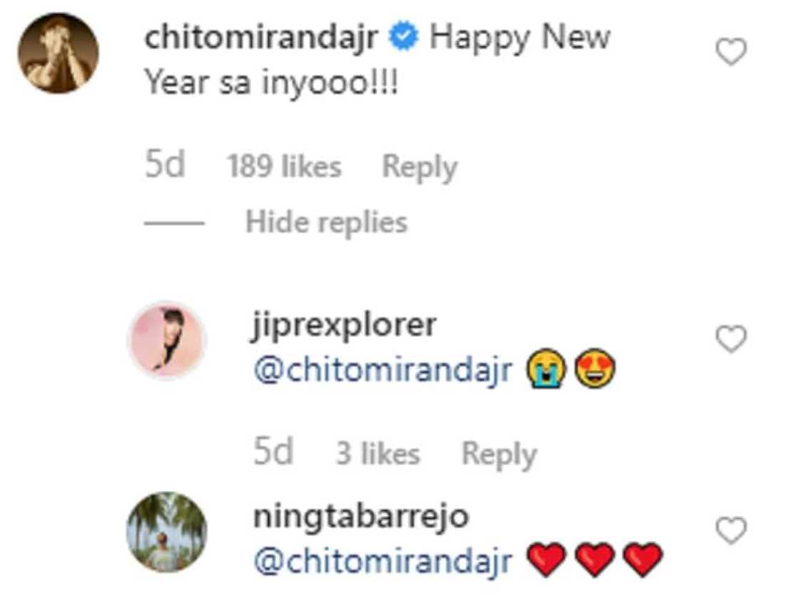 Kaye Abad's ex-boyfriend Chito Miranda comments on her latest post Kaye Abad's ex-boyfriend Chito Miranda comments on her latest post