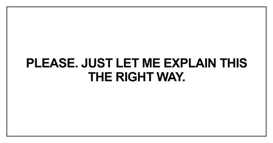 Please. Just let me explain