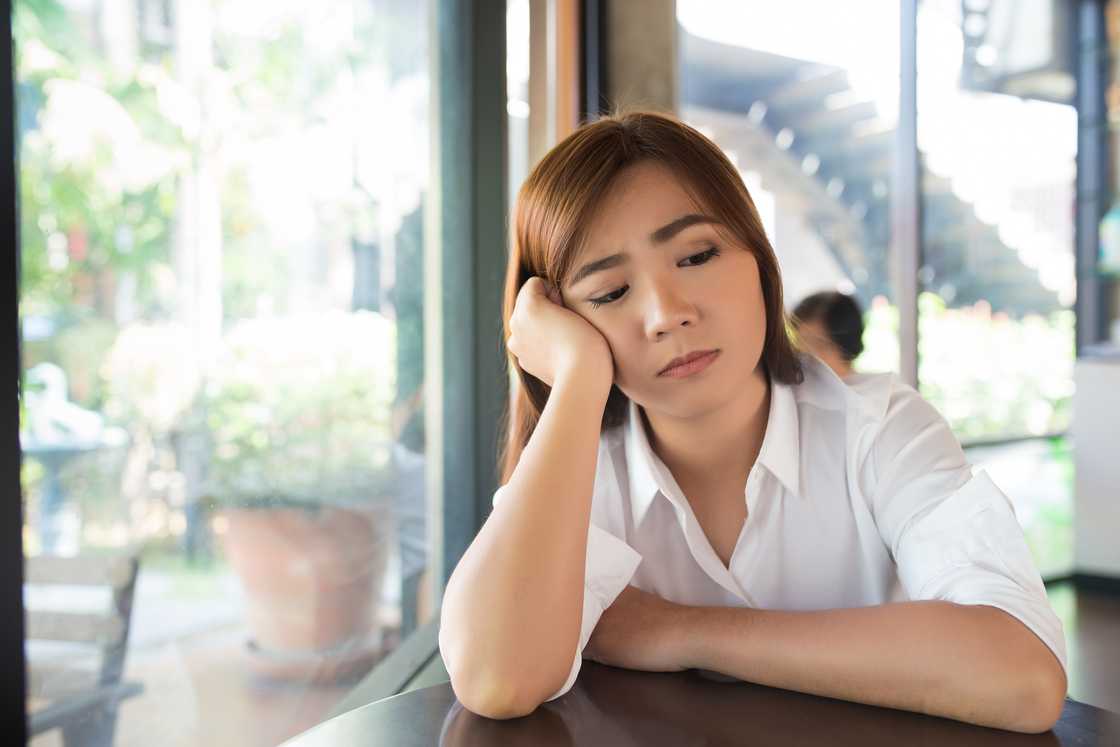 A sad lady A sad lady