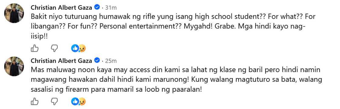 Xian Gaza questions minors being taught to use firearms: “Mga hindi kayo nag-iisip”