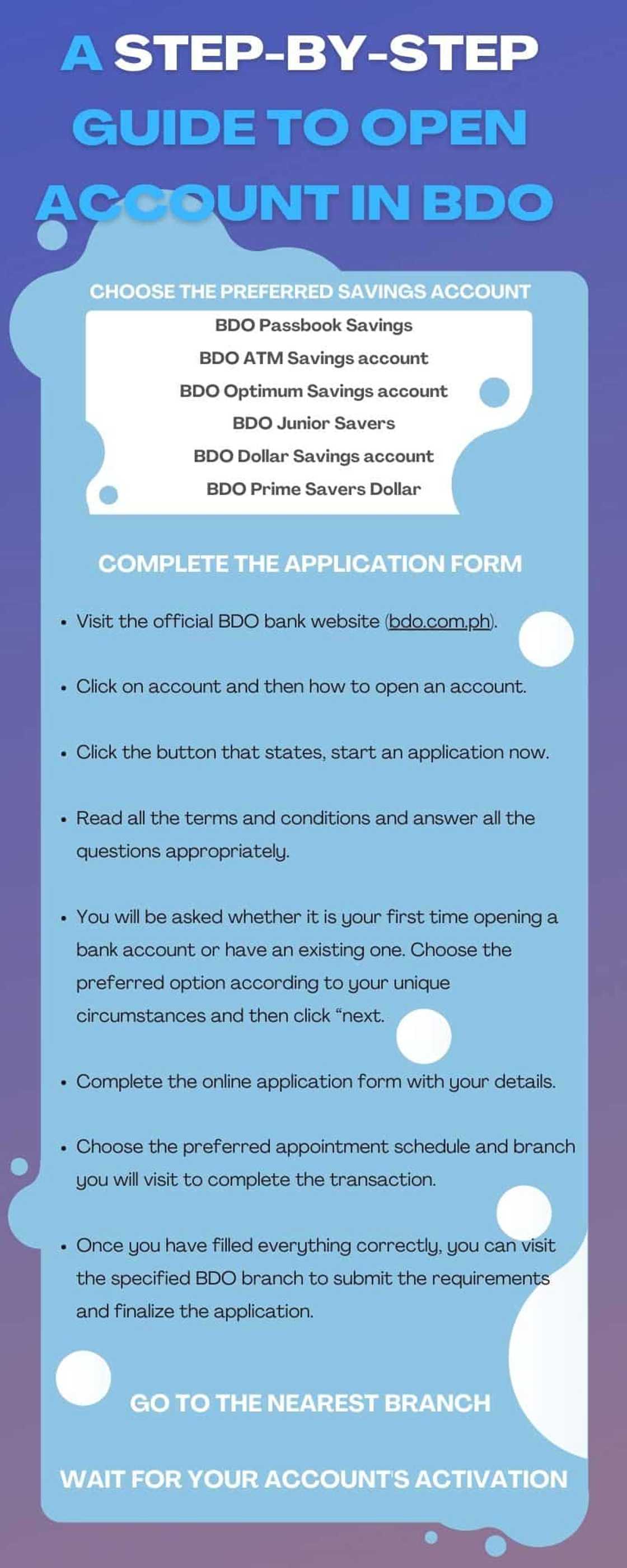BDO savings account BDO savings account