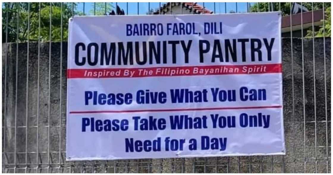 Community Pantry na nagsimula sa Maginhawa QC, ginagawa na rin sa bansang Timor-Liste Community Pantry na nagsimula sa Maginhawa QC, ginagawa na rin sa bansang Timor-Liste