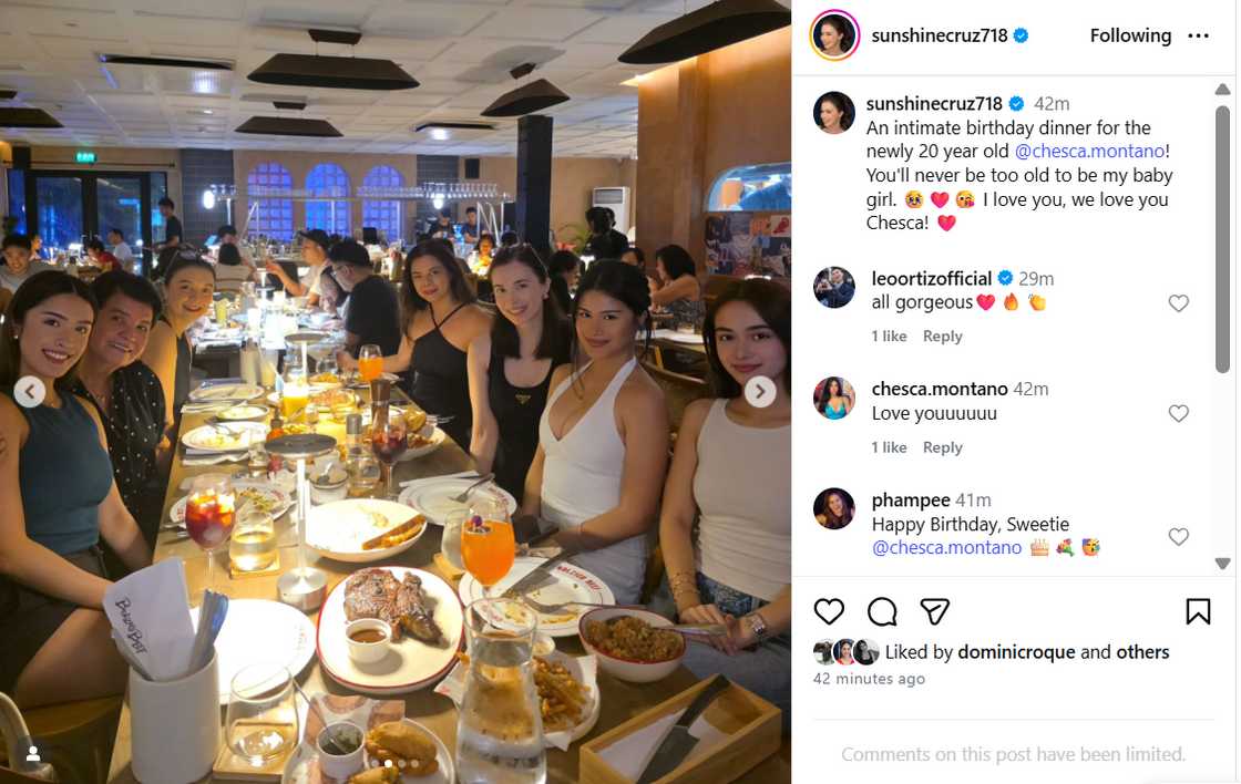 Sunshine Cruz shares glimpse of Chesca’s heartwarming birthday dinner