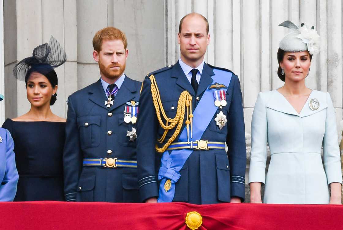 LONDON, UNITED KINGDOM - JULY 1O: Meghan, Duchess of Sussex, Prince Harry, Duke of Sussex, Prince William, Duke of Cambridge and Catherine, Duchess of Cambridge (Photo by Anwar Hussein/WireImage)