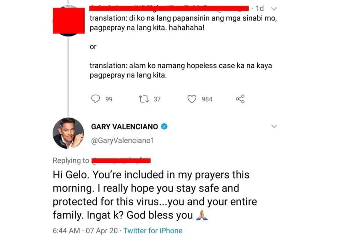 Gary V. receives hate comments after posting about Pres. Duterte; singer responds Gary V. receives hate comments after posting about Pres. Duterte; singer responds