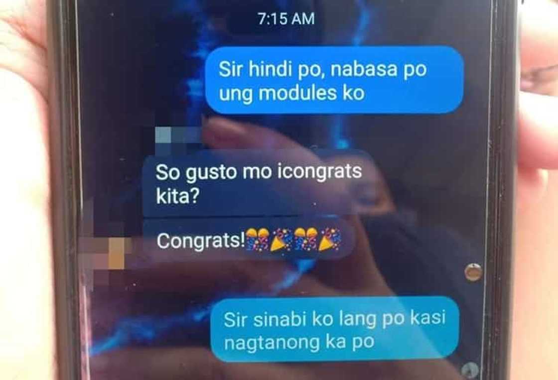 Teacher tells student "congrats" for losing modules in floodwaters Teacher tells student "congrats" for losing modules in floodwaters