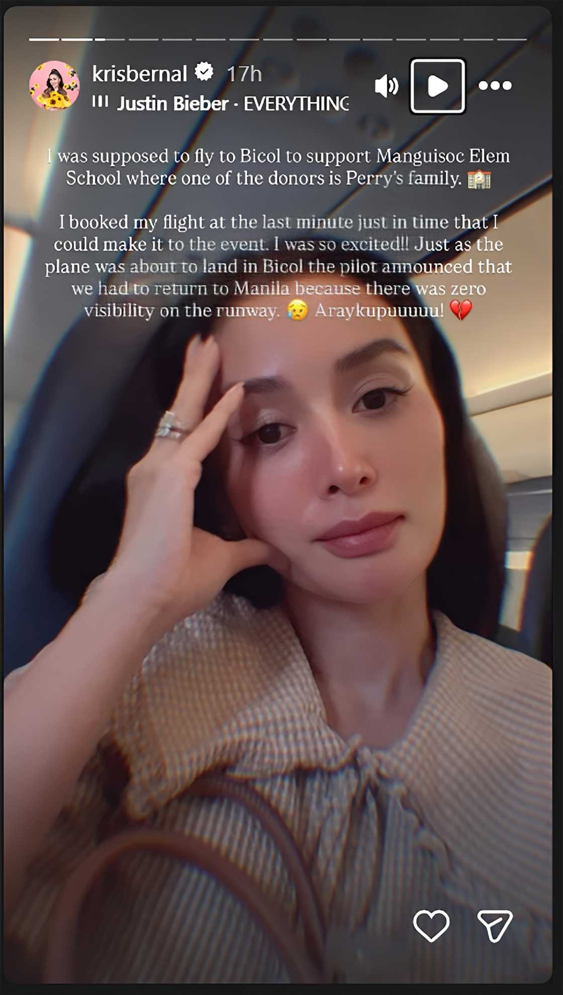 Kris Bernal, idinetalye ang kanyang biyaheng nauwi sa kaba nang magkaroon ng emergency