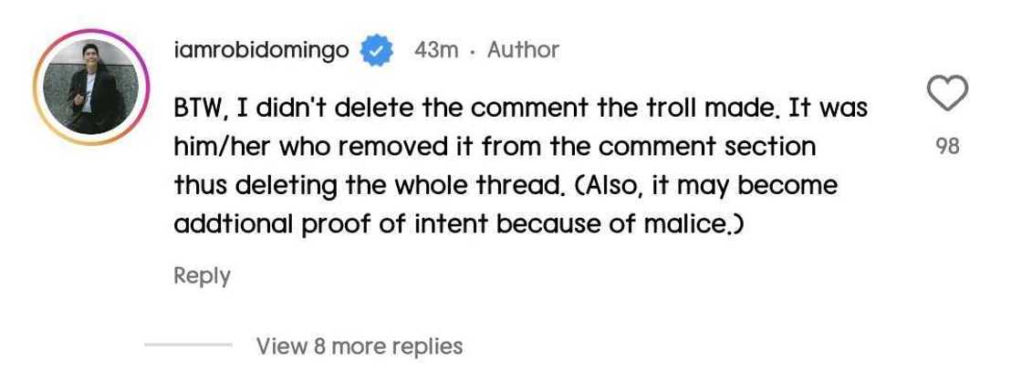 Robi Domingo, may nilinaw tungkol sa buradong 'threat' comment ng netizen Robi Domingo, may nilinaw tungkol sa buradong 'threat' comment ng netizen