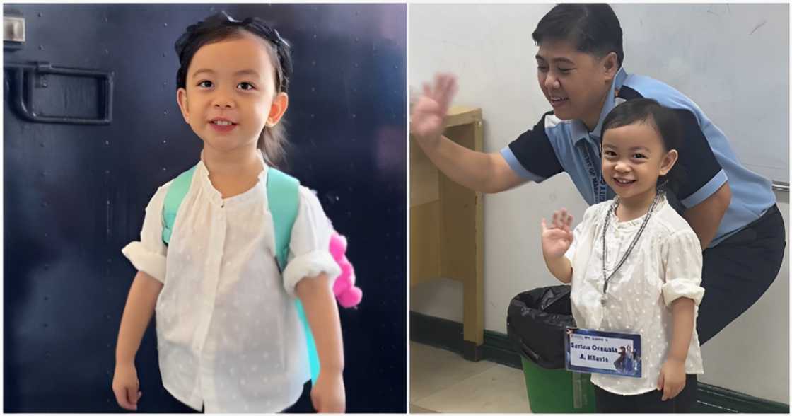 Sarina Hilario, kinagiliwan sa kanyang 1st day sa public school sa Makati