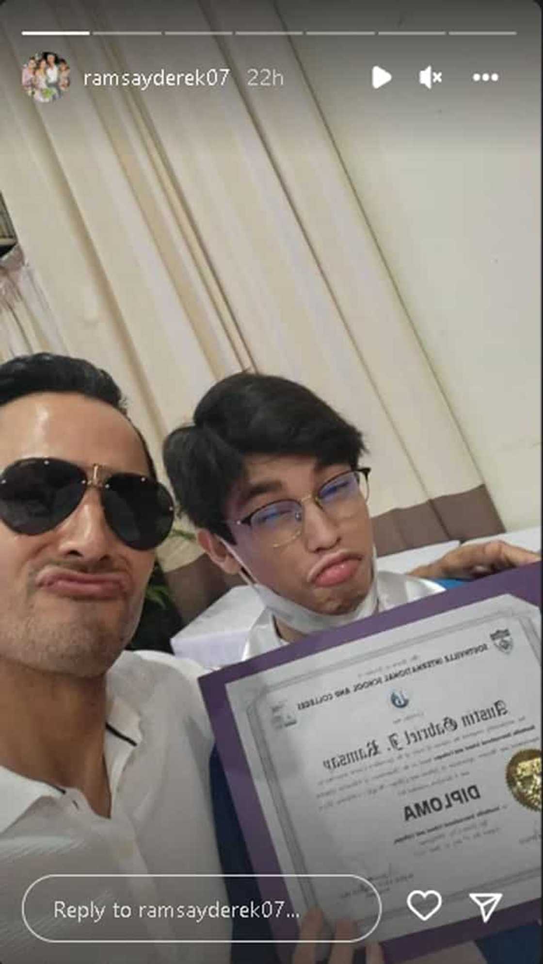 Derek Ramsay, proud sa pag-graduate ng kanyang anak sa Southville International School