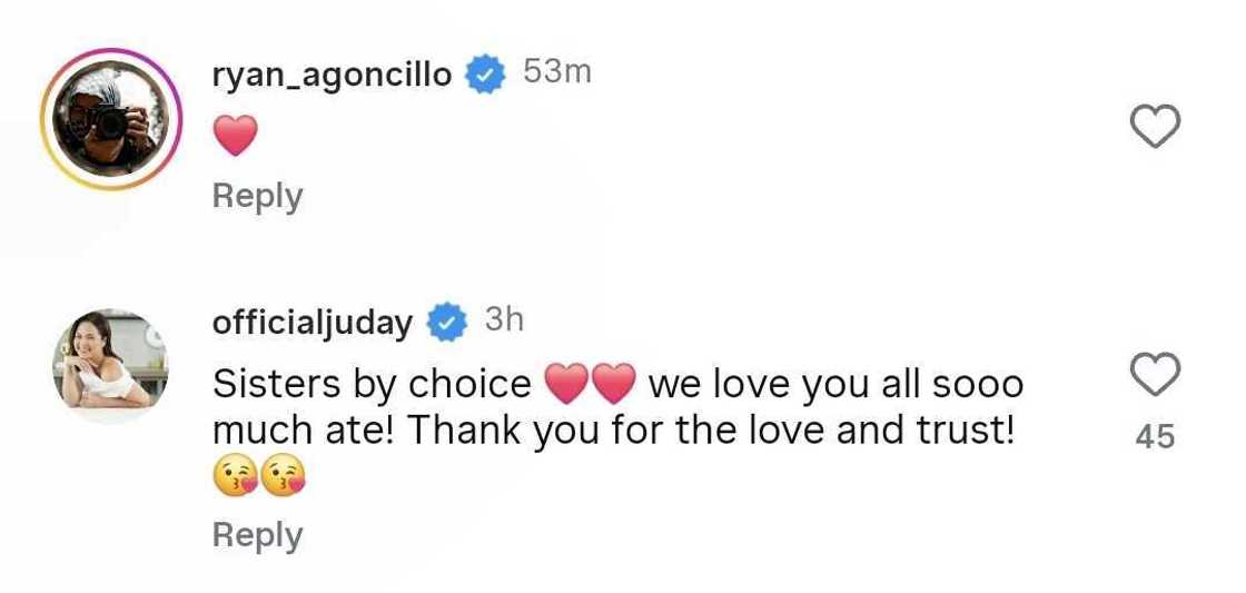 Judy Ann Santos, nag-react sa "sisters of 23 years" na post ni Sharon Cuneta Judy Ann Santos, nag-react sa "sisters of 23 years" na post ni Sharon Cuneta