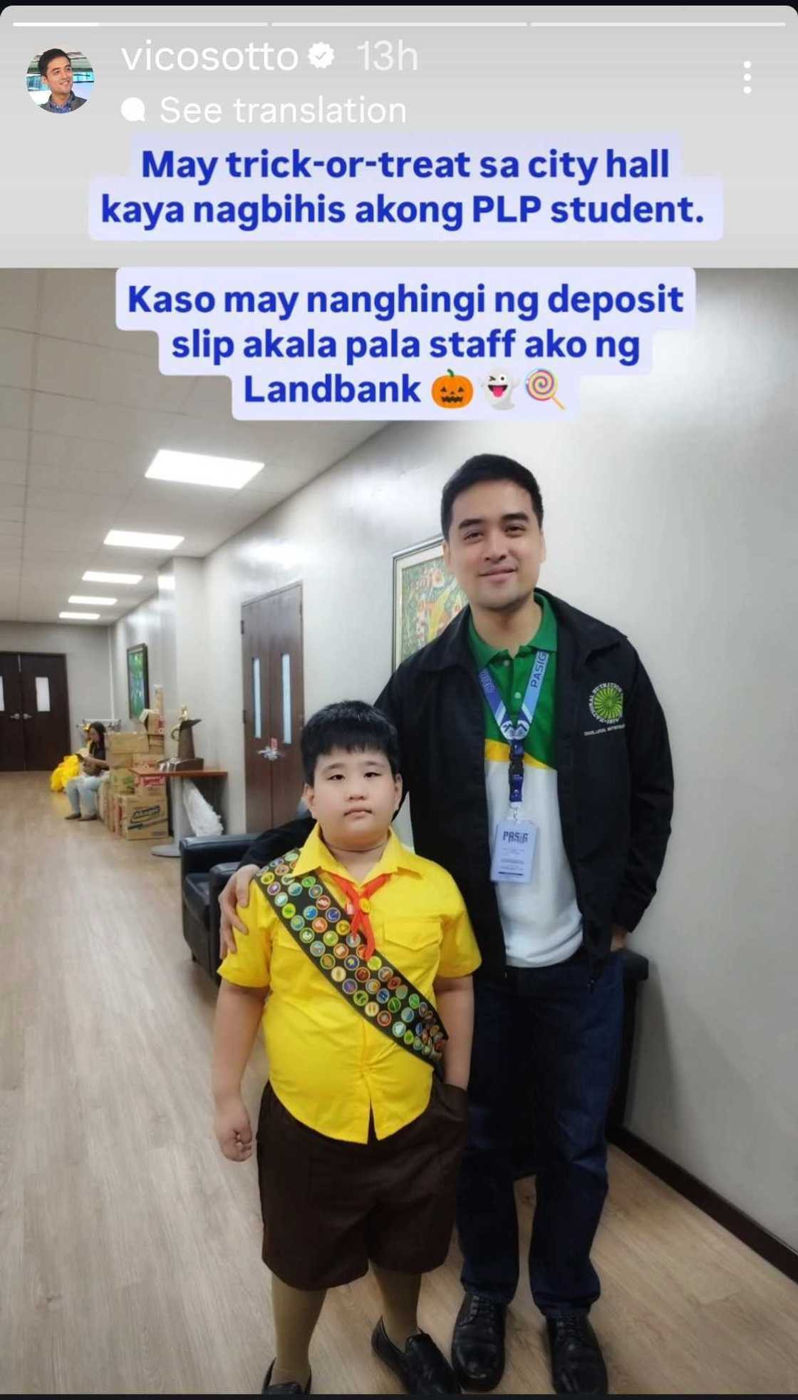 Vico Sotto on his trick-or-treat costume: “Akala pala staff ako ng Landbank” Vico Sotto on his trick-or-treat costume: “Akala pala staff ako ng Landbank”