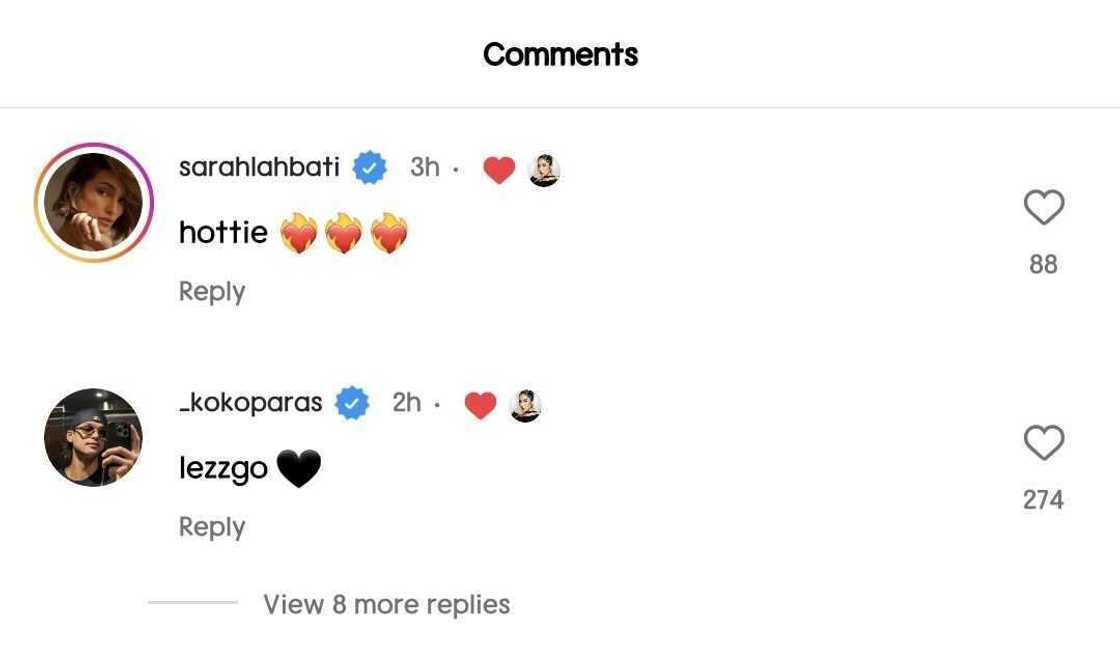Sarah Lahbati, Kobe Paras reacts to Kyline Alcantara's new glam video: "Hottie" Sarah Lahbati, Kobe Paras reacts to Kyline Alcantara's new glam video: "Hottie"