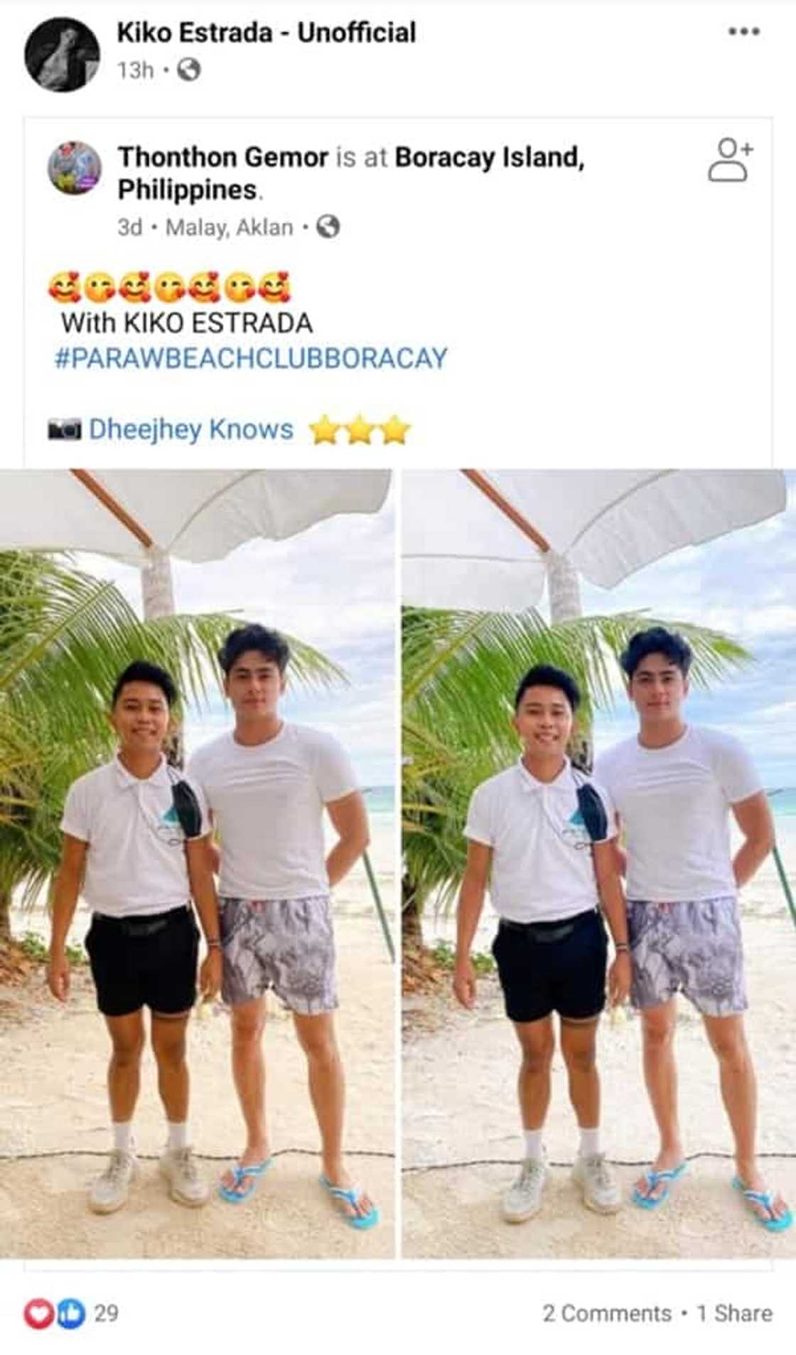 Heaven Peralejo at Kiko Estrada, naispatang magkasama sa Boracay