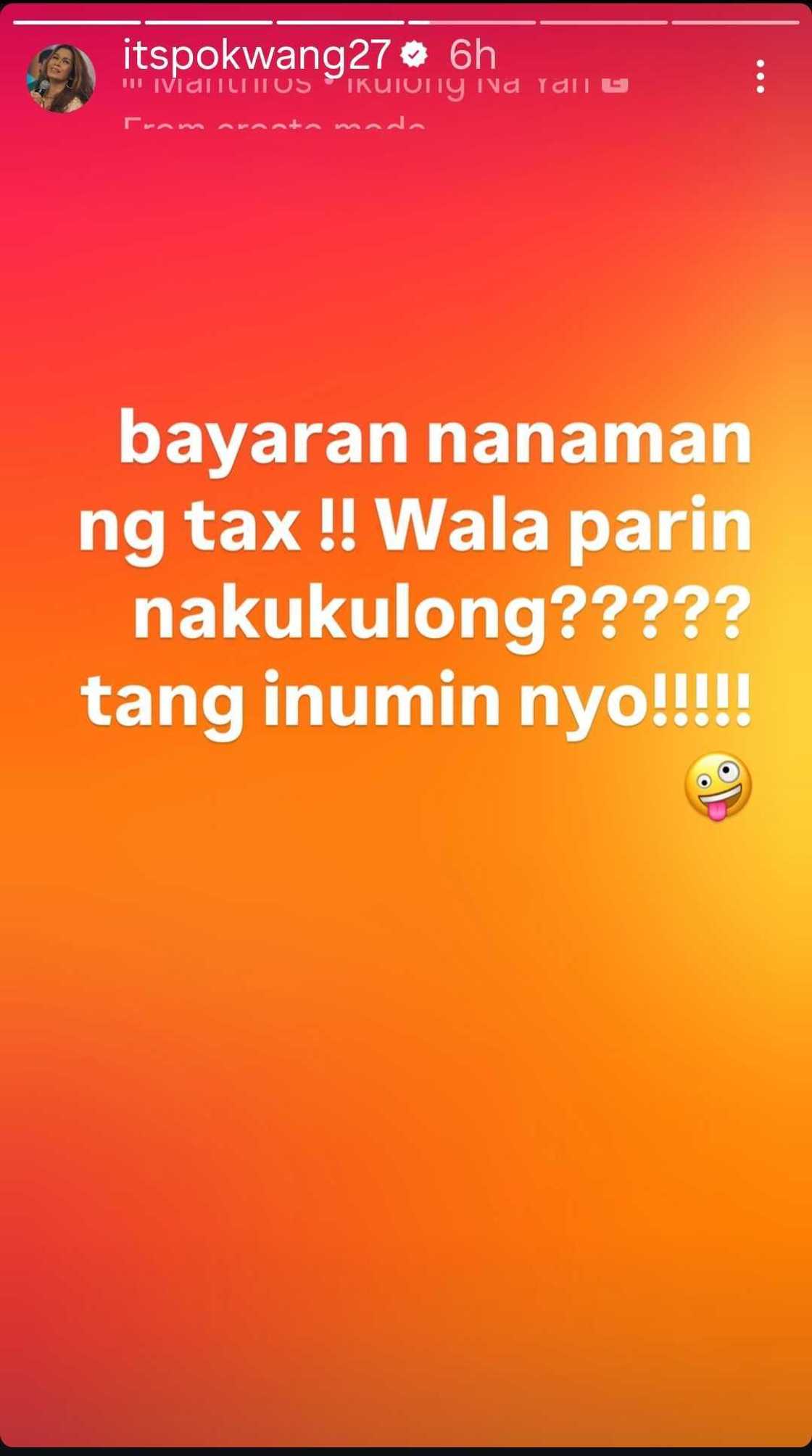 Pokwang slams lack of action on corruption amid tax collection Pokwang slams lack of action on corruption amid tax collection