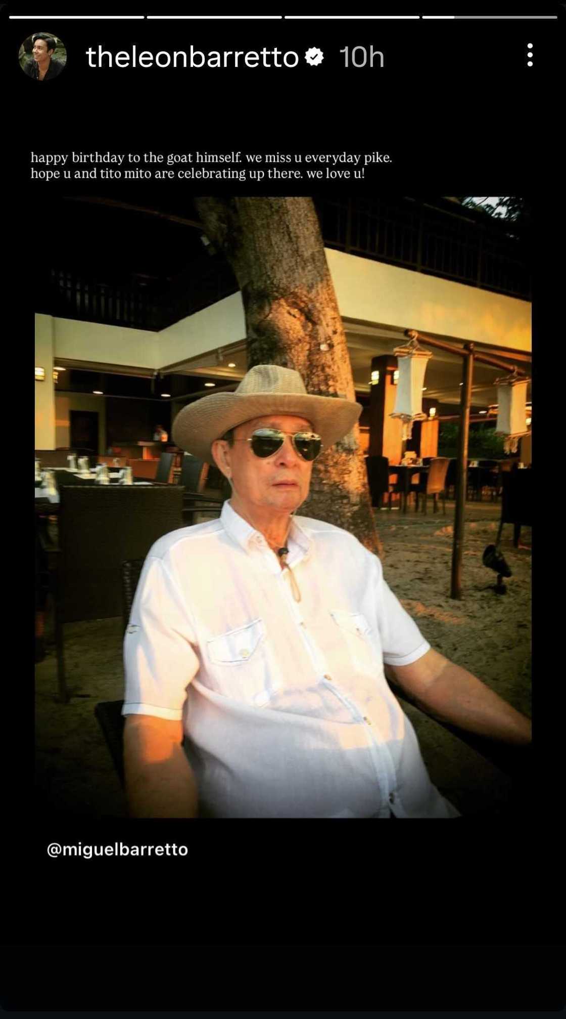 Leon Barretto remembers grandfather Miguel: “Hope you and Tito Mito are celebrating up there”