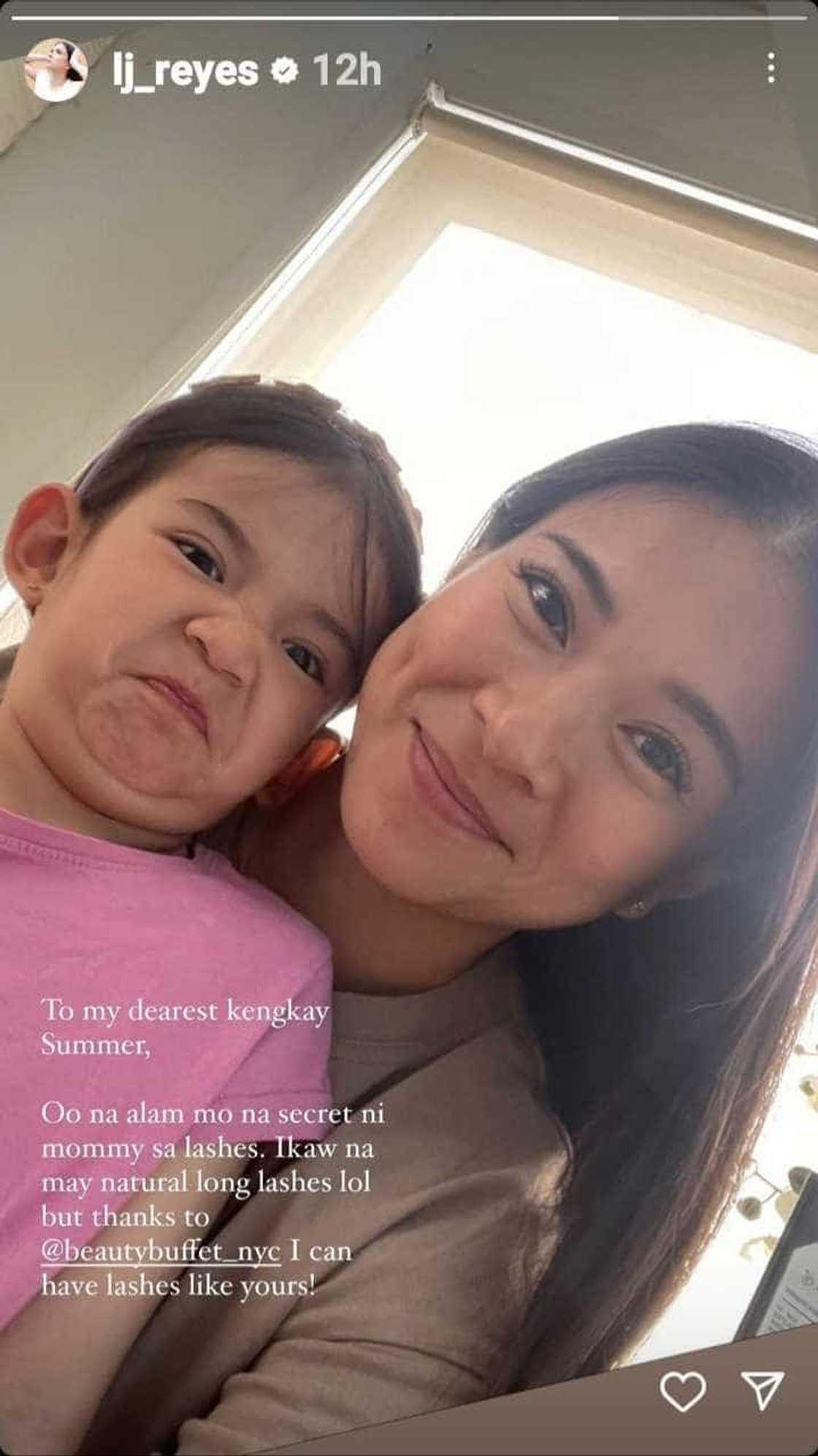 LJ Reyes shares cute snap showing Summer making funny face: “Ikaw na may natural long lashes”